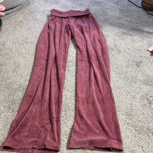 Hard Tail Women's Velvet Wide-Leg Pants - Pink